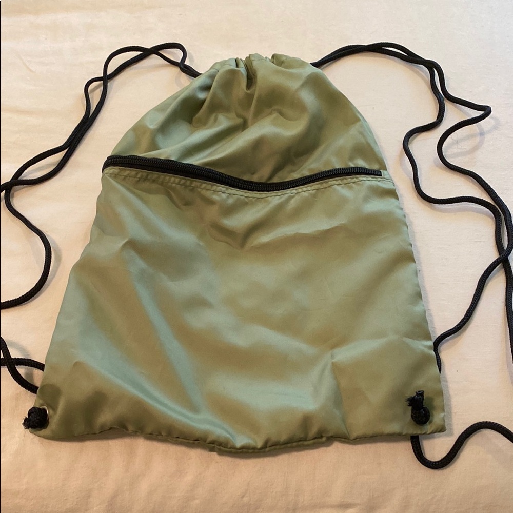 Sleek Olive Drawstring Bag